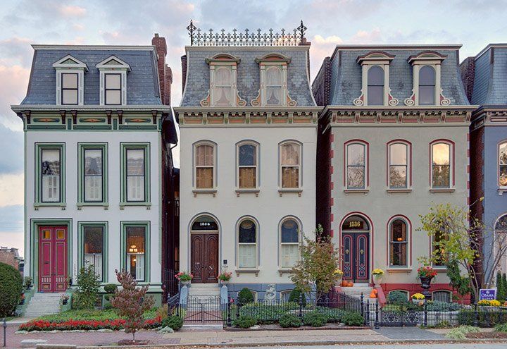 Painted Victorian homes at Lafayette Square