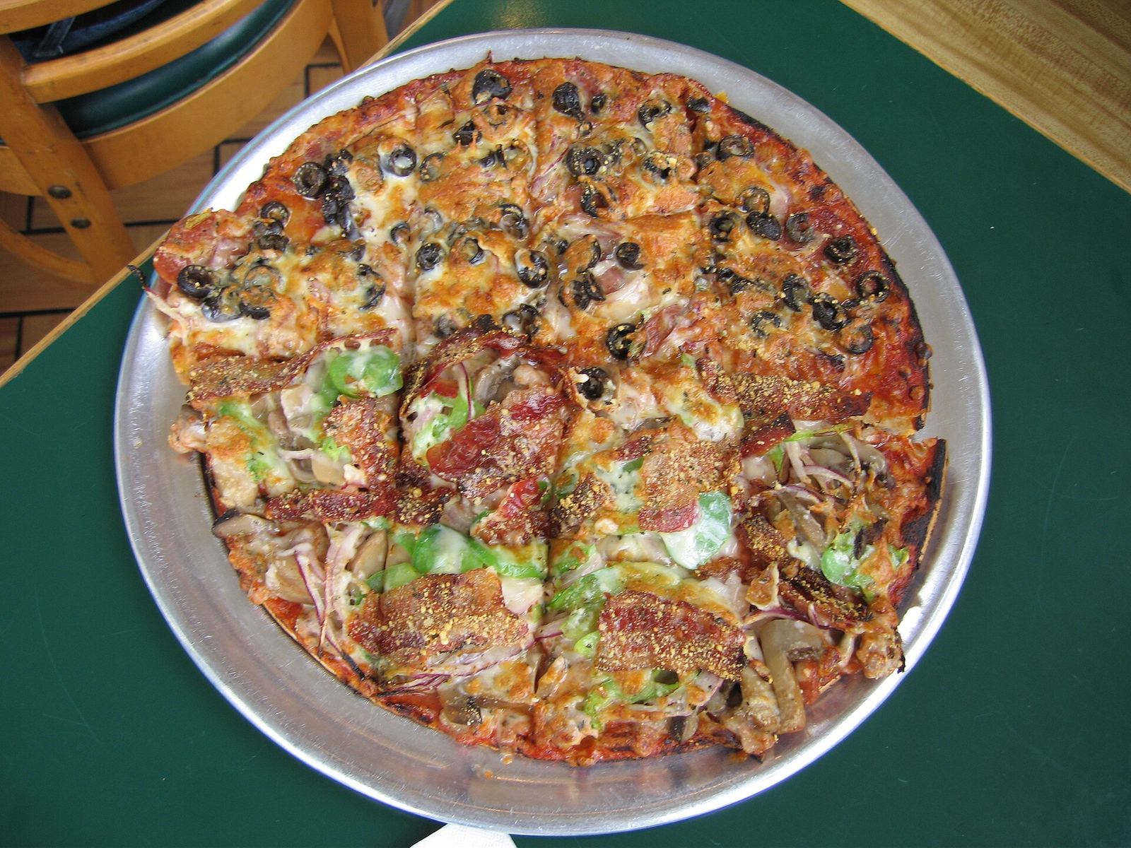 St. Louis-style pizza cut in squares