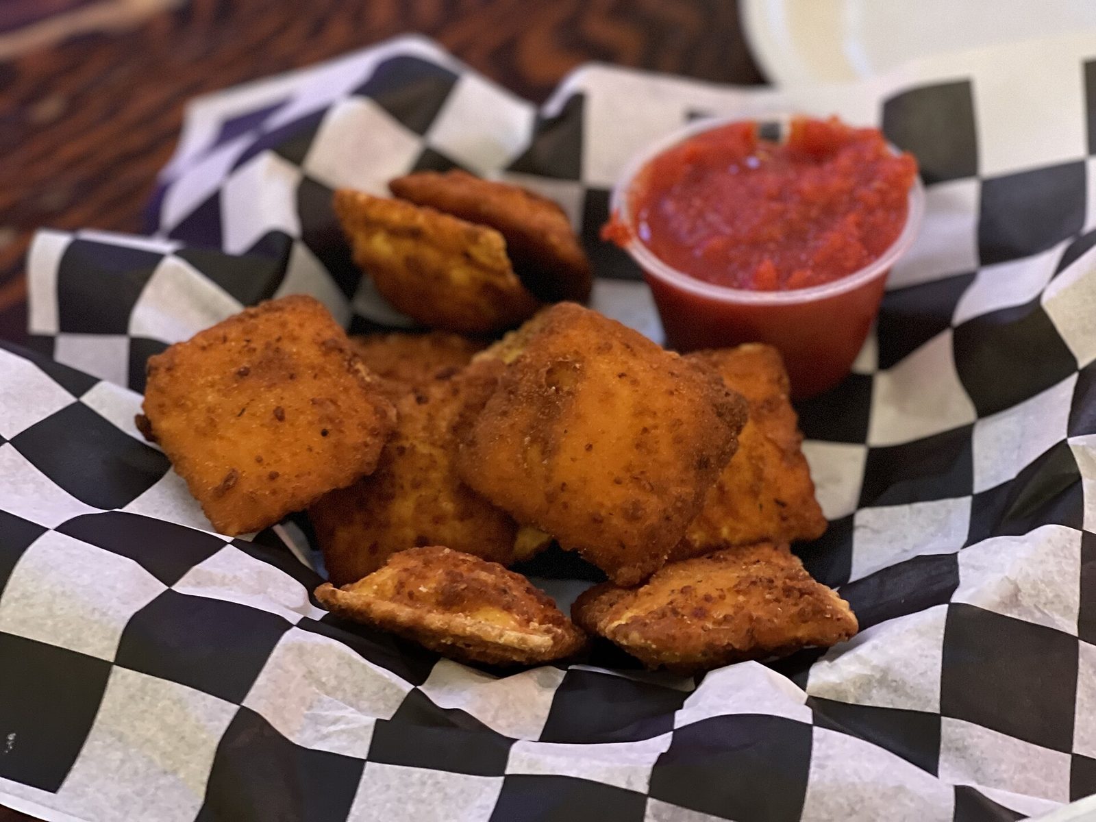 Toasted ravioli with marinara